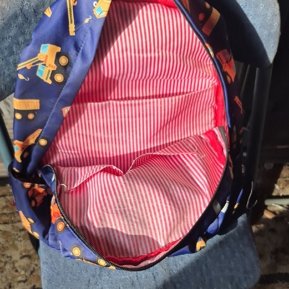 Kids' Construction Print Backpack - Navy - Picture 3 of 6